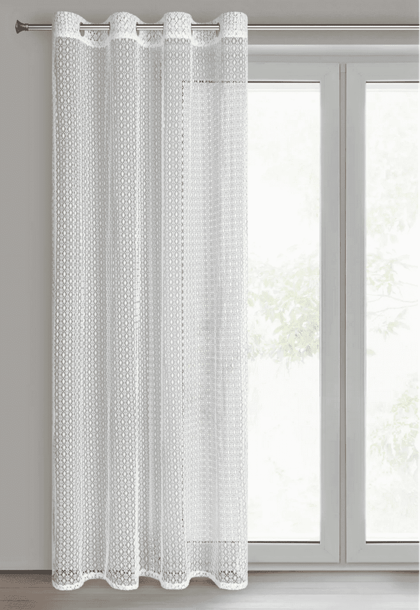 Dekorační vzorovaná záclona s kroužky WANDA bílá 140x250 cm (cena za 1 kus) MyBestHome