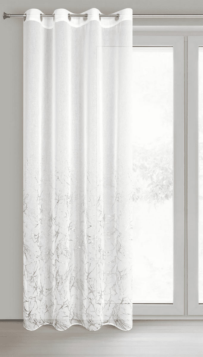 Dekorační vzorovaná záclona s kroužky ANYA bílá/zlatá 140x250 cm (cena za 1 kus) MyBestHome