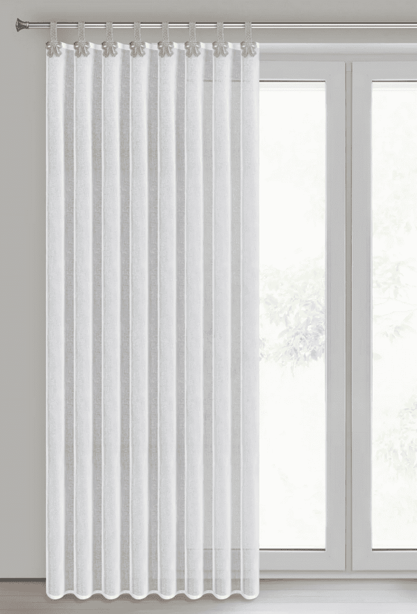 Dekorační vzorovaná záclona režného vzhledu na poutka LILIEN II. bílá 140x250 cm (cena za 1 kus) MyBestHome