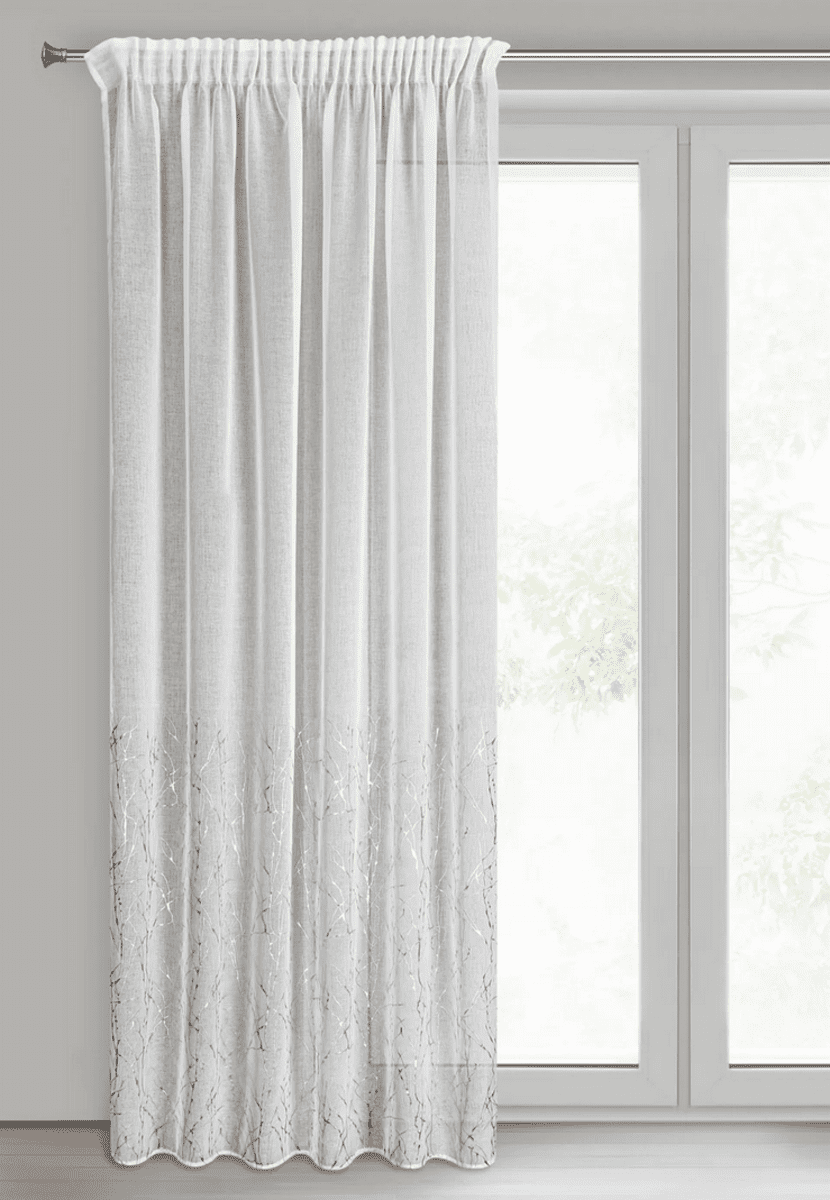 Dekorační vzorovaná záclona s řasící páskou PARIS bílá/zlatá 140x270 cm (cena za 1 kus) MyBestHome