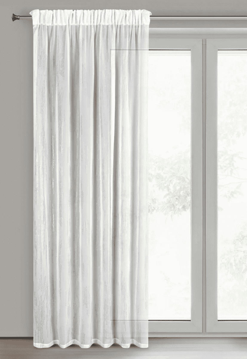 Dekorační vzorovaná záclona s řasící páskou ORNELLA bílá/zlatá 140x270 cm (cena za 1 kus) MyBestHome