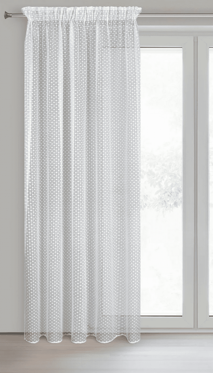 Dekorační vzorovaná záclona s řasící páskou JANET bílá 140x270 cm (cena za 1 kus) MyBestHome