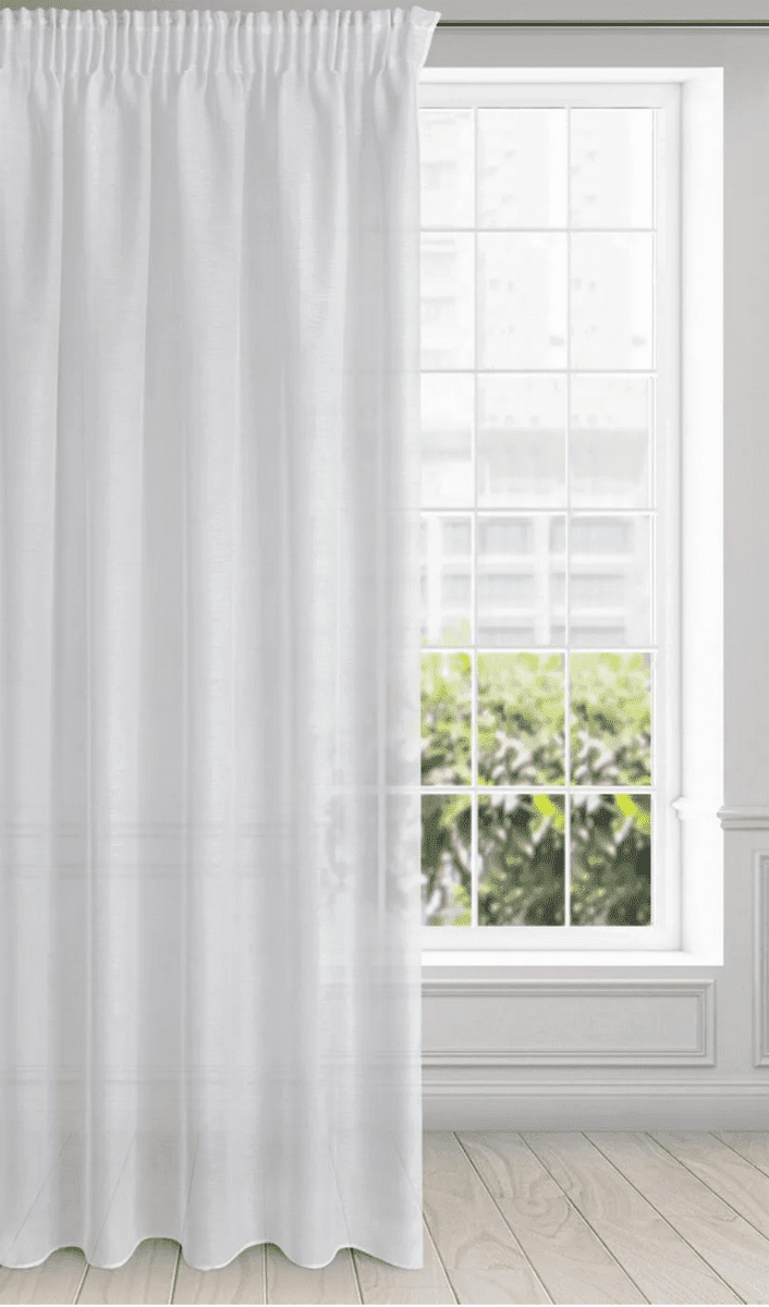 Dekorační záclona s řasící páskou DONNA bílá 140x250 cm (cena za 1 kus) MyBestHome
