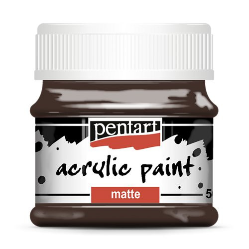 Akrylová barva matná PENTART 50 ml TMAVÁ HNĚDÁ