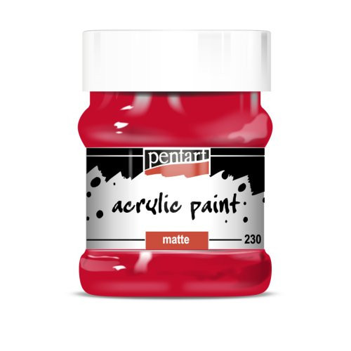 Akrylová barva matná PENTART 230 ml RTĚNKA ČERVENÁ