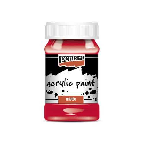 Akrylová barva matná PENTART 100 ml ČERVENÁ