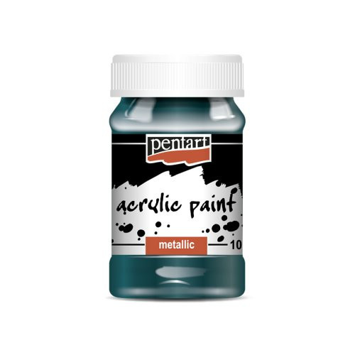 Akrylová barva metalická PENTART 100 ml MODROZELENÁ