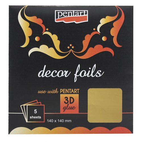 Dekorační fólie metalická PENTART 14 x 14 cm ZLATÁ