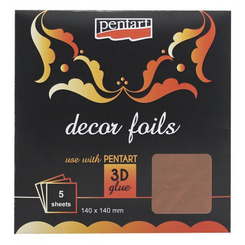 Dekorační fólie metalická PENTART 14 x 14 cm BRONZOVÁ
