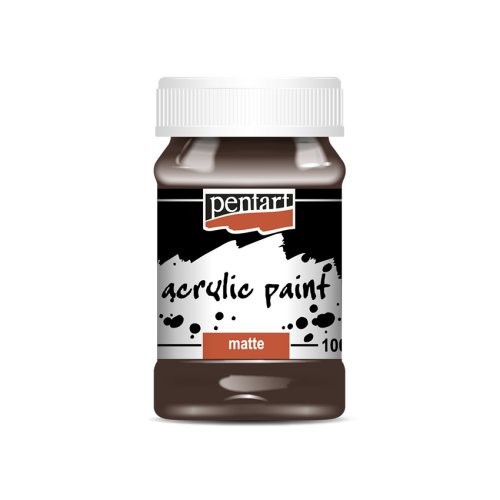 Akrylová barva matná PENTART 100 ml TMAVÁ HNĚDÁ