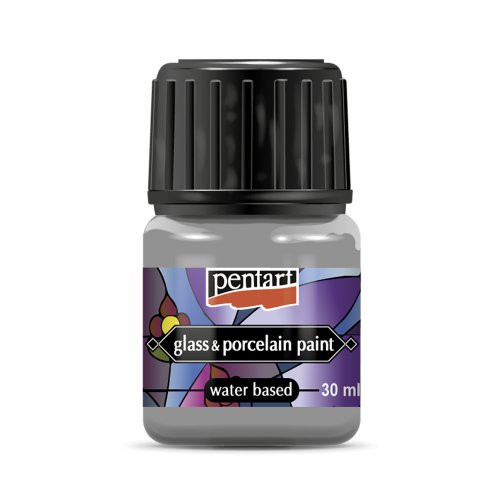 Barva na sklo a porcelán PENTART 30 ml STŘÍBRNÁ