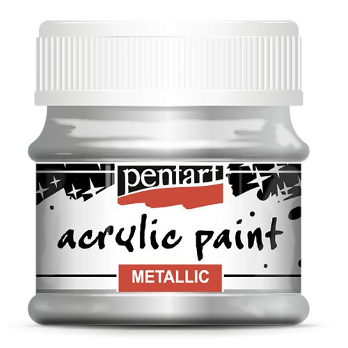 Akrylová barva metalická PENTART 50 ml STŘÍBRNÁ