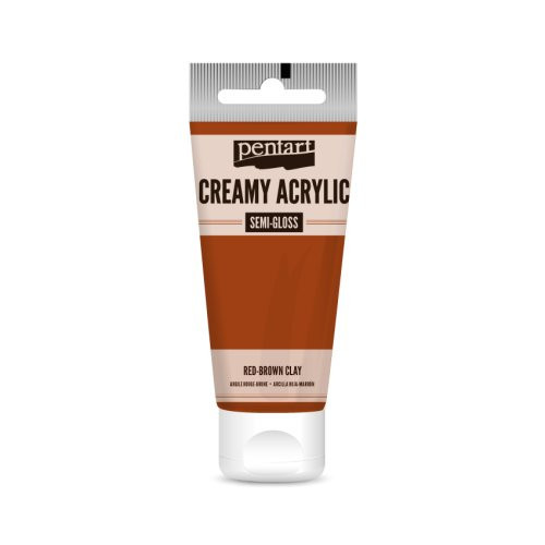 Krémová akrylová barva pololesklá PENTART 60 ml ČERVENOHNĚDÁ