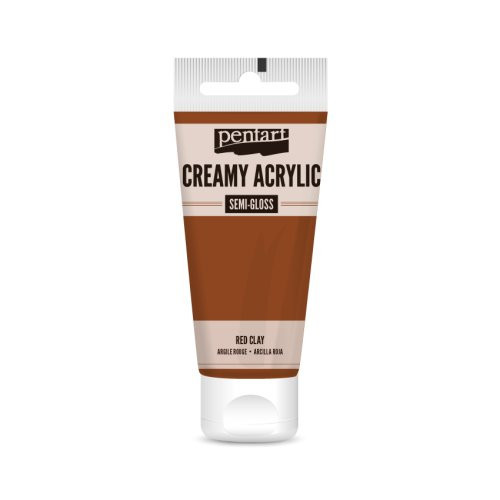 Krémová akrylová barva pololesklá PENTART 60 ml ČERVENÁ