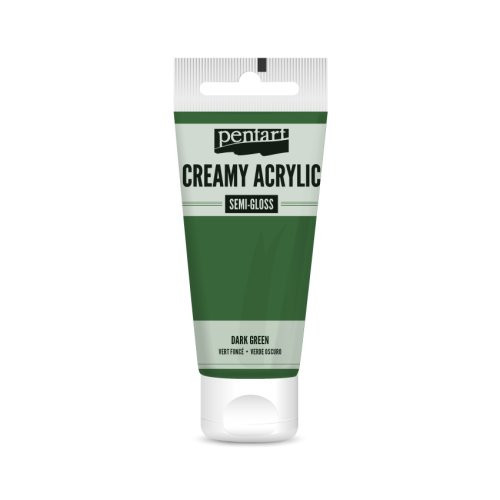 Krémová akrylová barva pololesklá PENTART 60 ml TMAVÁ ZELENÁ