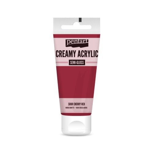 Krémová akrylová barva pololesklá PENTART 60 ml TŘEŠŇOVÁ ČERVENÁ