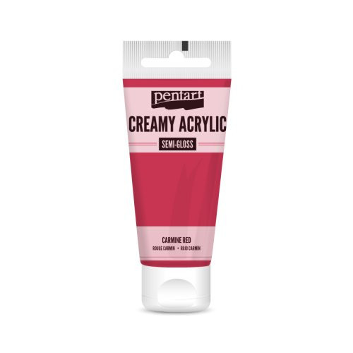Krémová akrylová barva pololesklá PENTART 60 ml KARMÍNOVÁ ČERVENÁ