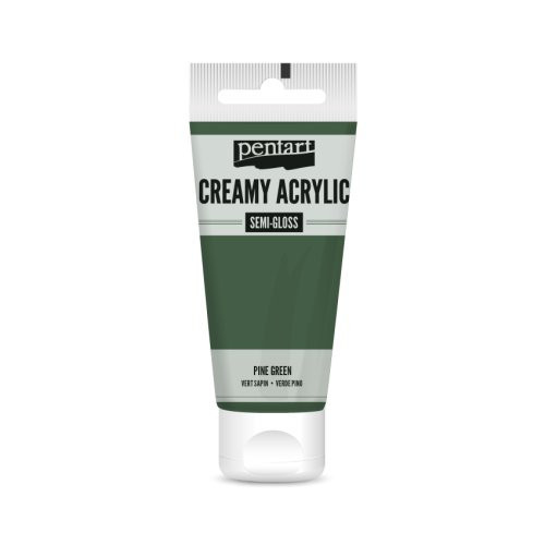 Krémová akrylová barva pololesklá PENTART 60 ml BOROVICOVÁ ZELENÁ