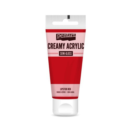 Krémová akrylová barva pololesklá PENTART 60 ml ČERVENÁ RTĚNKA