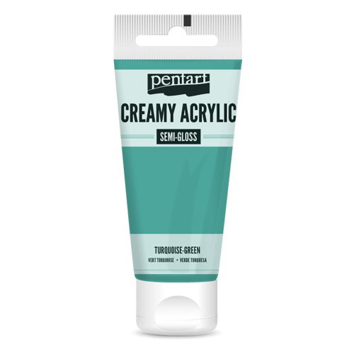 Krémová akrylová barva pololesklá PENTART 60 ml TYRKYSOVÁ ZELENÁ