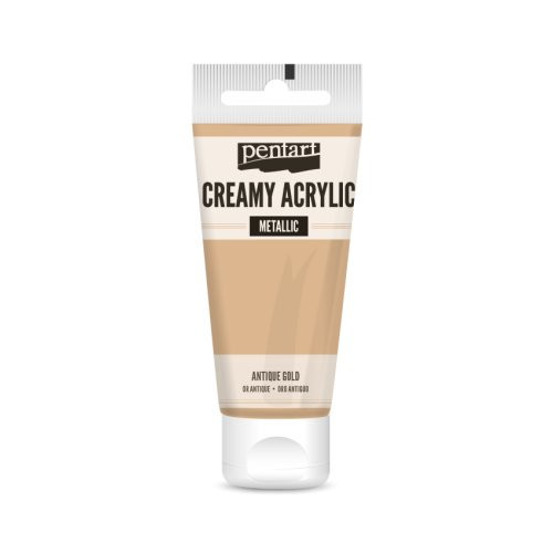 Krémová akrylová barva metalická PENTART 60 ml ANTICKÁ ZLATÁ
