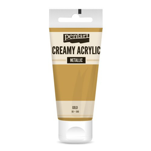 Krémová akrylová barva metalická PENTART 60 ml ZLATÁ