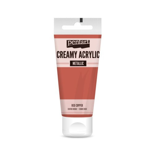 Krémová akrylová barva metalická PENTART 60 ml ČERVENÁ MĚDĚNÁ