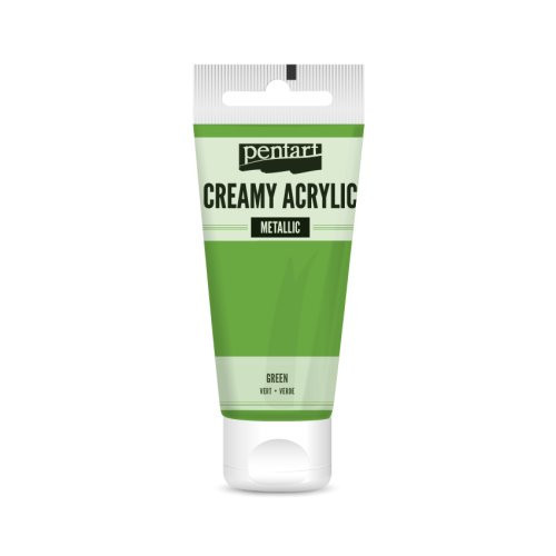 Krémová akrylová barva metalická PENTART 60 ml ZELENÁ