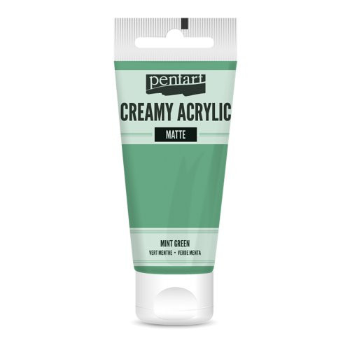 Krémová akrylová barva matná PENTART 60 ml MENTOLOVÁ ZELENÁ