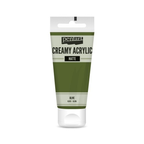 Krémová akrylová barva matná PENTART 60 ml OLIVOVÁ