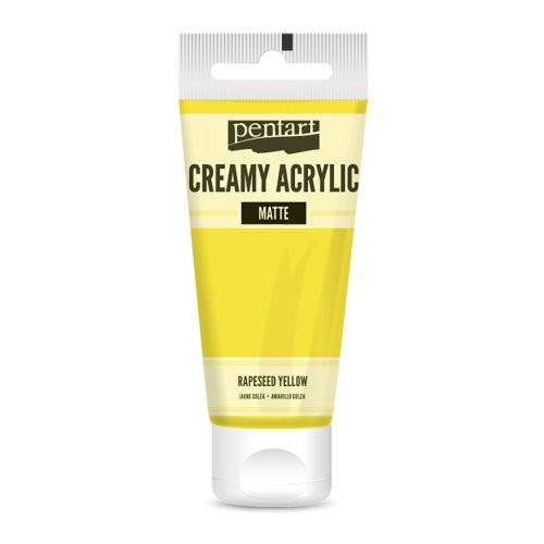 Krémová akrylová barva matná PENTART 60 ml ŘEPKOVÁ ŽLUTÁ