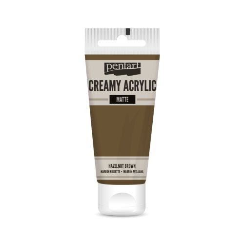 Krémová akrylová barva matná PENTART 60 ml OŘÍŠKOVÁ HNĚDÁ