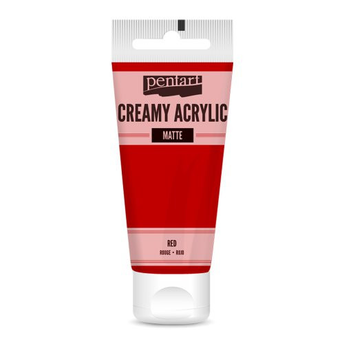 Krémová akrylová barva matná PENTART 60 ml ČERVENÁ