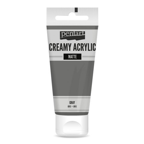 Krémová akrylová barva matná PENTART 60 ml ŠEDÁ