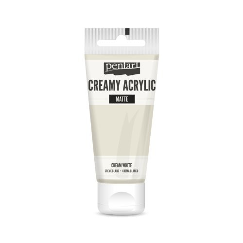 Krémová akrylová barva matná PENTART 60 ml KRÉMOVÁ BÍLÁ