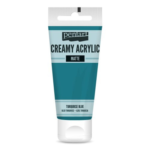 Krémová akrylová barva matná PENTART 60 ml TYRKYSOVÁ MODRÁ
