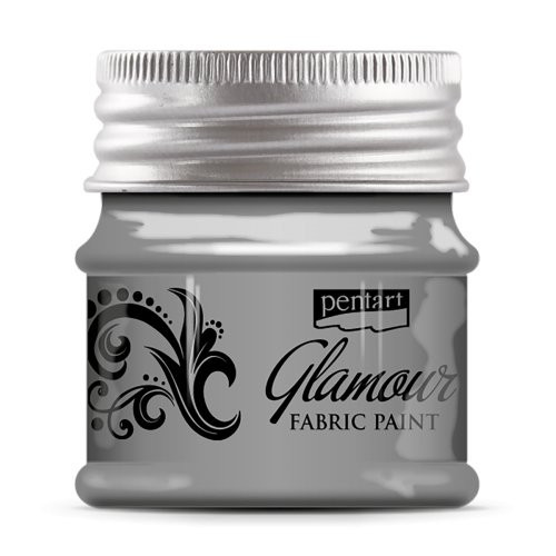 Barva na textil a kůži zářivá PENTART 50 ml STŘÍBRNÁ