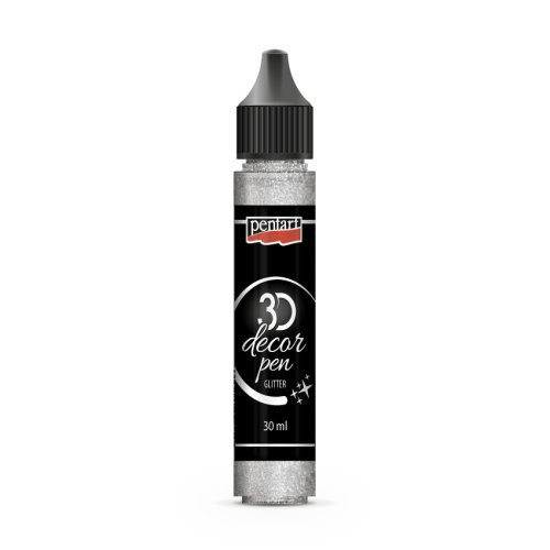 3D Decor pen glitter PENTART 30 ml STŘÍBRNÁ