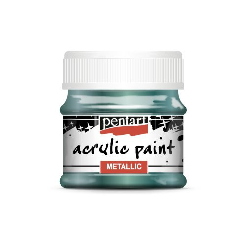 Akrylová barva metalická PENTART 50 ml MODROZELENÁ
