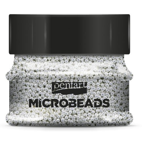 Korálky skleněné MICROBEADS PENTART 40 g STŘÍBRNÁ