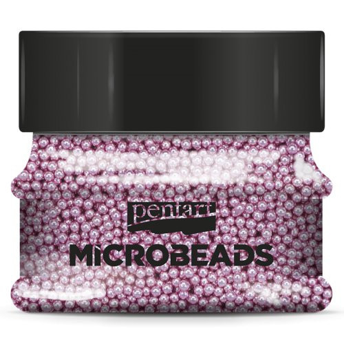 Korálky skleněné MICROBEADS PENTART 40 g RŮŽOVÁ