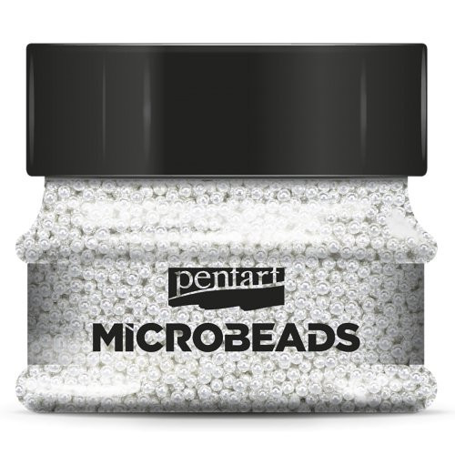 Korálky skleněné MICROBEADS PENTART 40 g PERLEŤOVÁ BÍLÁ