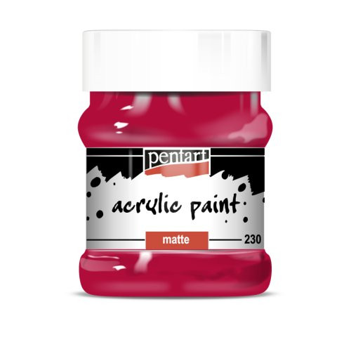 Akrylová barva matná PENTART 230 ml KARMÍNOVÁ