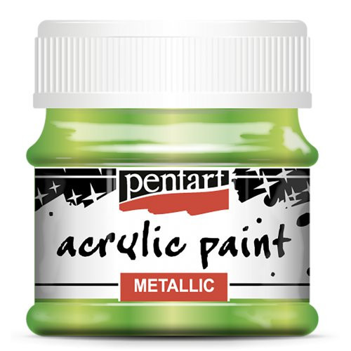 Akrylová barva metalická PENTART 50 ml SVĚTLÁ ZELENÁ