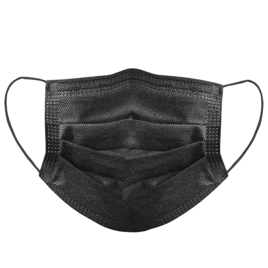 BraveHead Face Mask - třívrstvá rouška, 10ks/bal 3626 - Black - černé