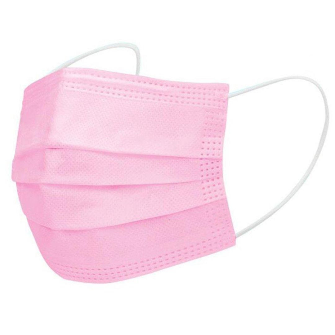 BraveHead Face Mask - třívrstvá rouška, 10ks/bal 5592 - Pink - růžové