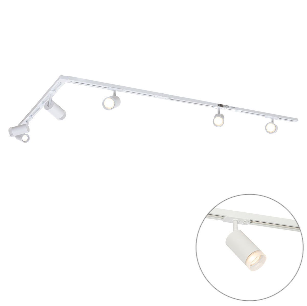 Moderní kolejnicový systém s 5 reflektory bílý 1-fázový - Iconic Jeana