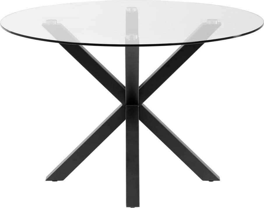 Kulatý jídelní stůl se skleněnou deskou Kave Home, ø 119 cm