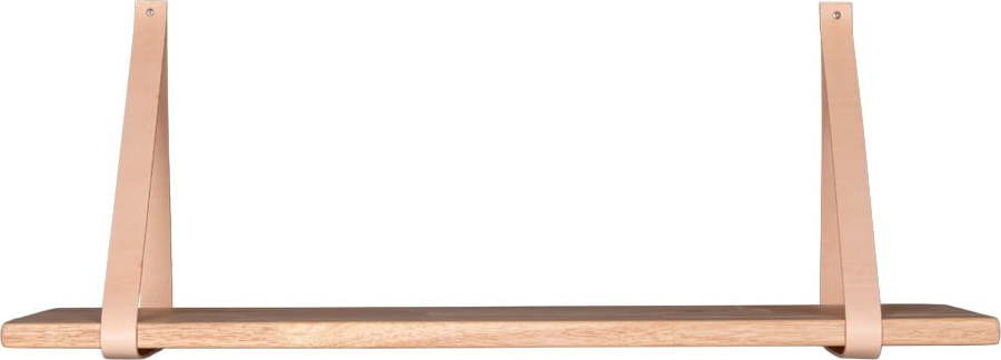 Dřevěná police s koženými úchytkami House Nordic Forno, 80 x 20 cm