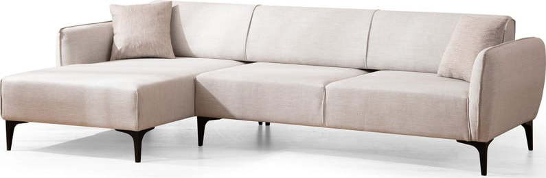 Bílá rohová pohovka Belissimo, levý roh – Balcab Home